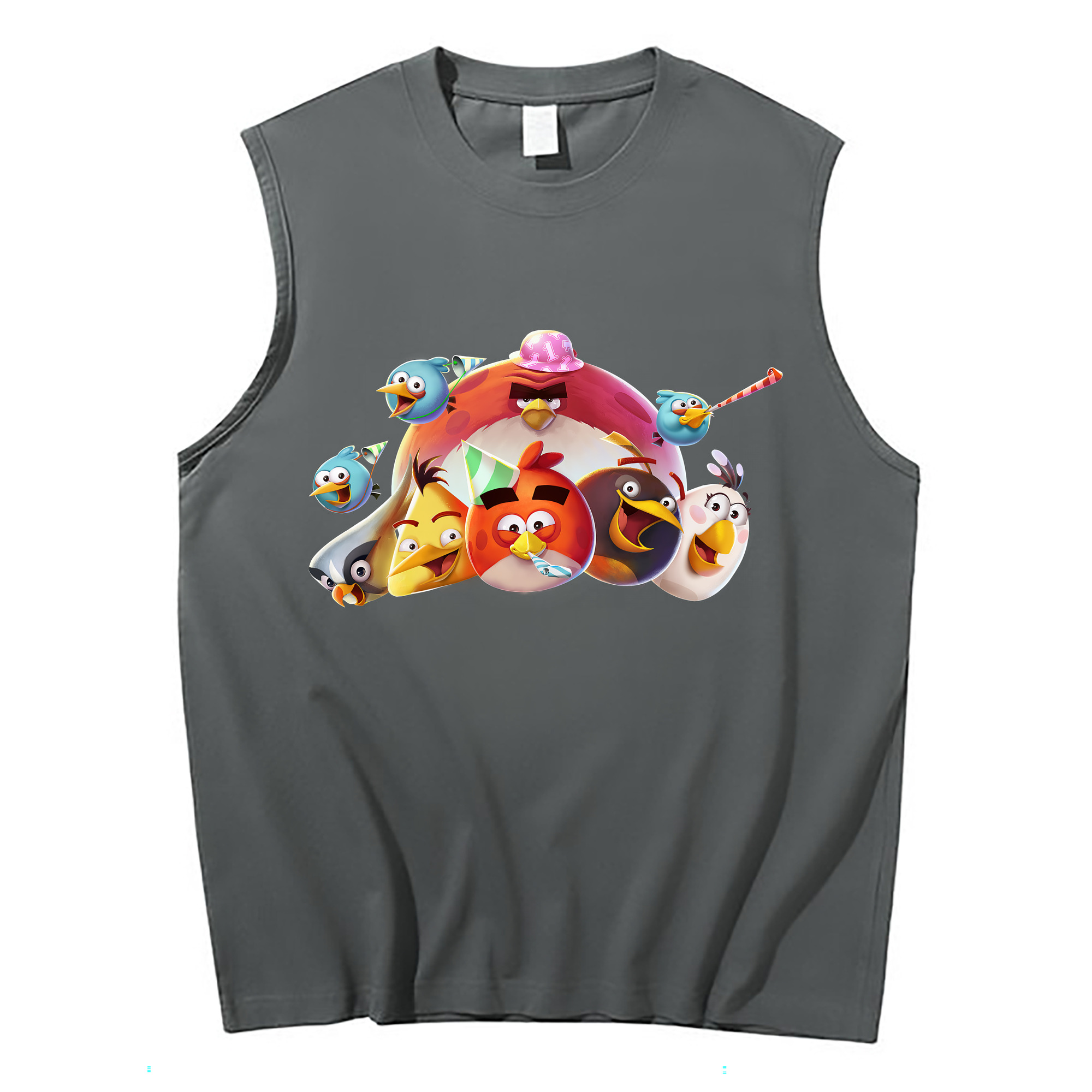 （画像用） Angry Birds アングリーバード コットン100％タンクトップ（フロントプリント）